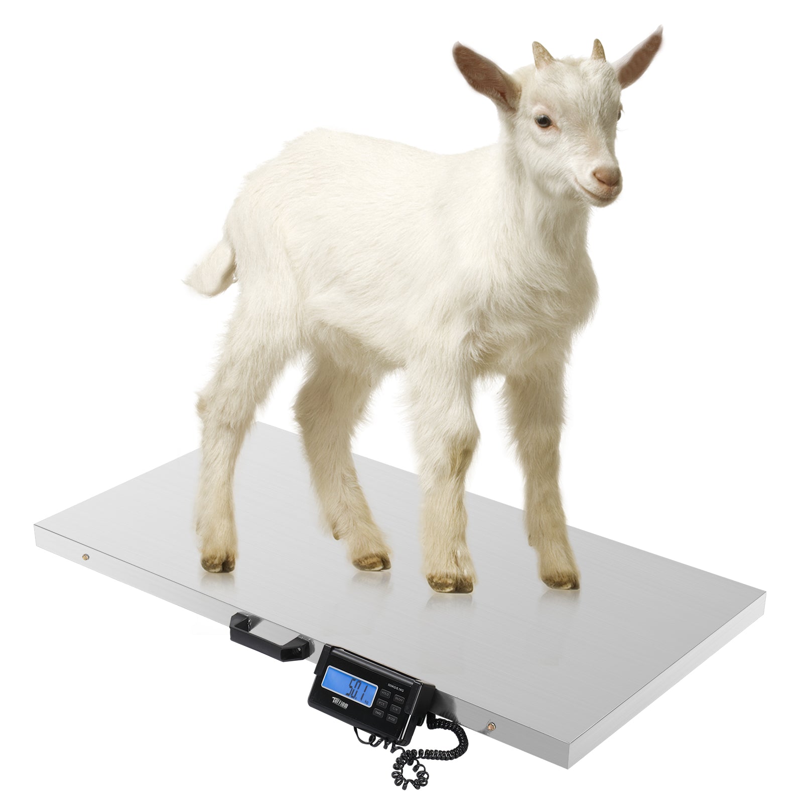 1100 LBS x 0.2 LBS Livestock Scale Electronic Platform Scale for Dog Goat Sheep Silver