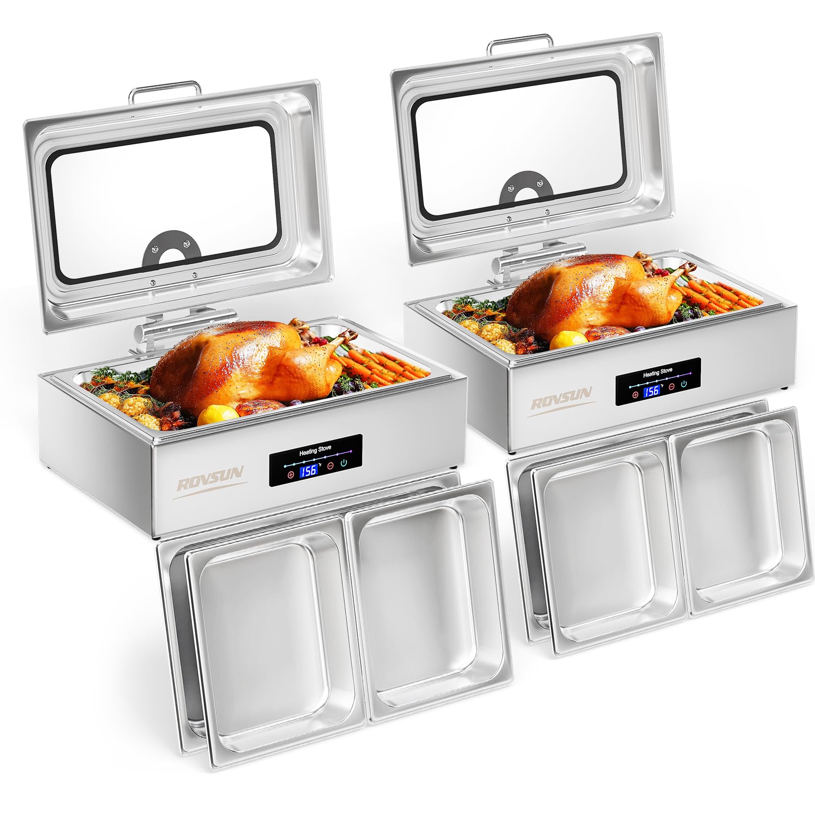 ROVSUN 9 QT Electric Chafing Dish Buffet Set with Temp Control