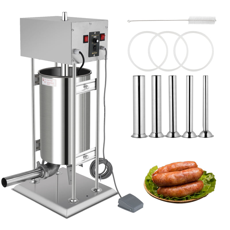 ROVSUN 15L Electric Sausage Stuffer Maker Commercial with 5 Stuffing Tubes