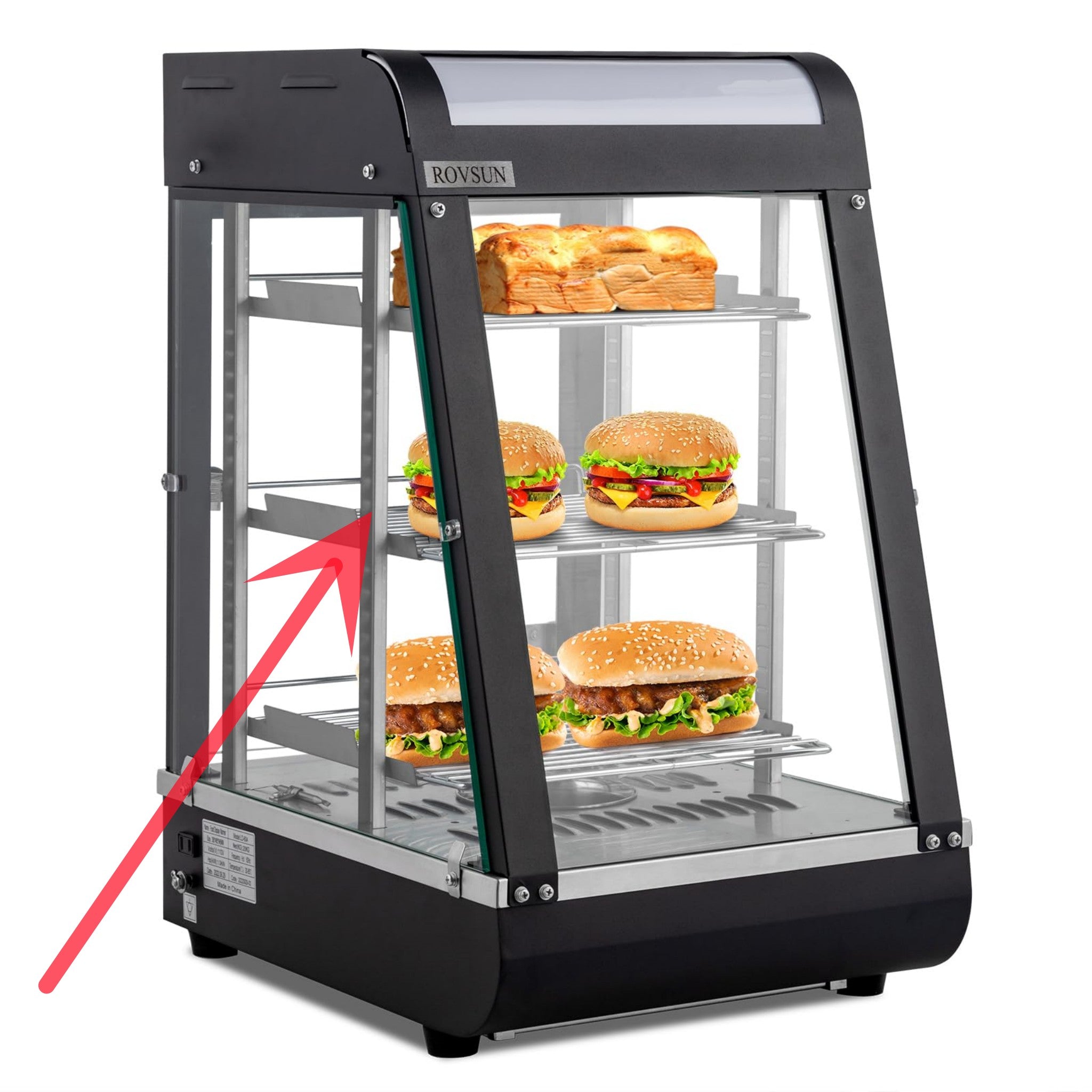 ROVSUN Side Glass for 15"/26"/35"/47” Heated Display Case