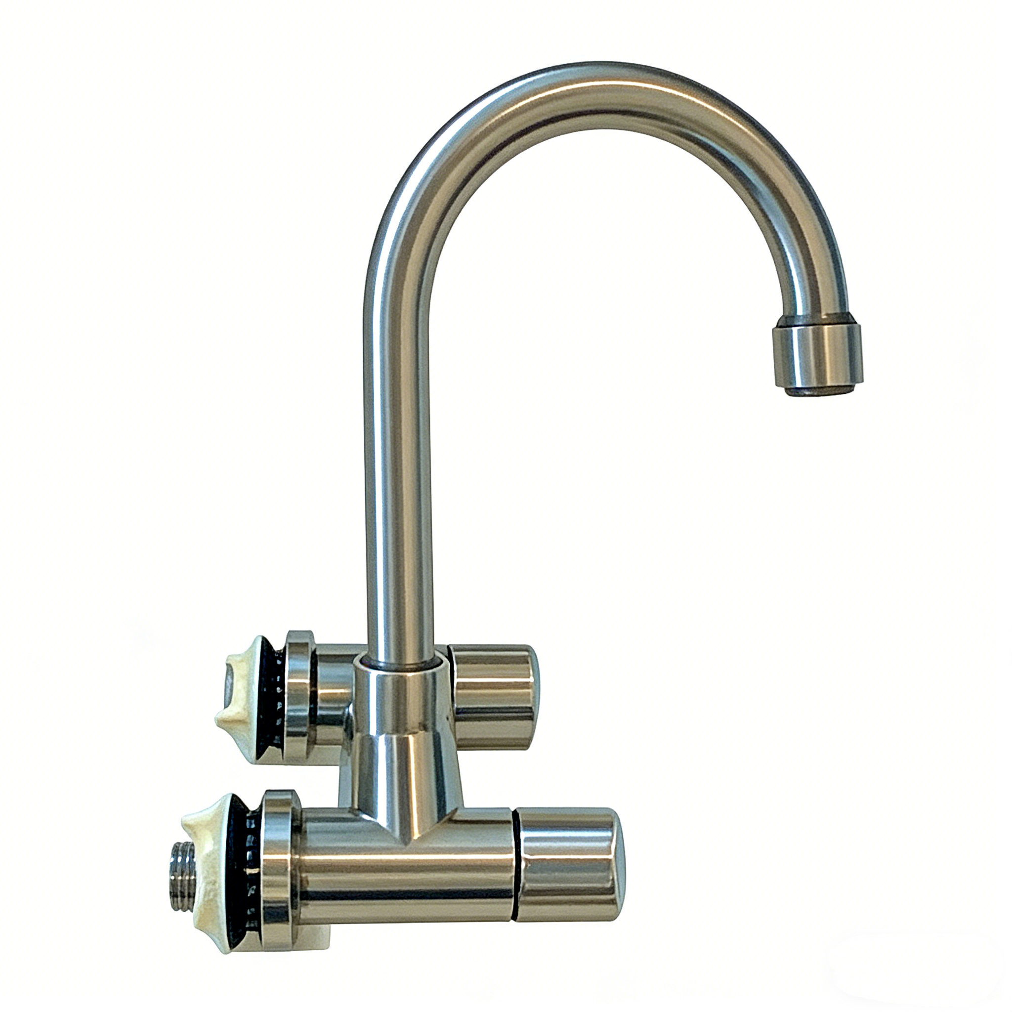 ROVSUN 1PC Two-Hole Stainless Steel Kitchen Faucet