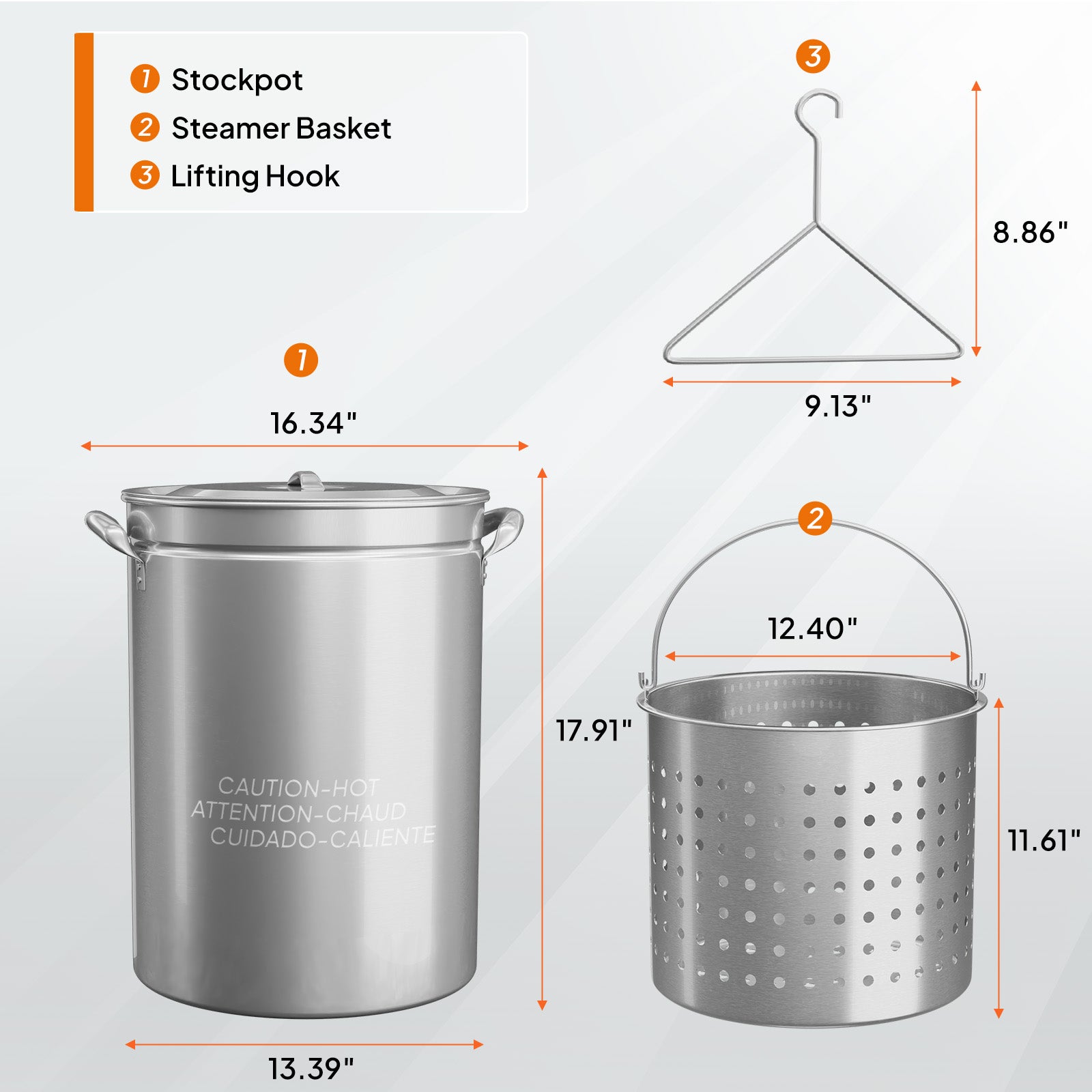 ROVSUN 44 QT Stainless Steel Stock Pot with Basket