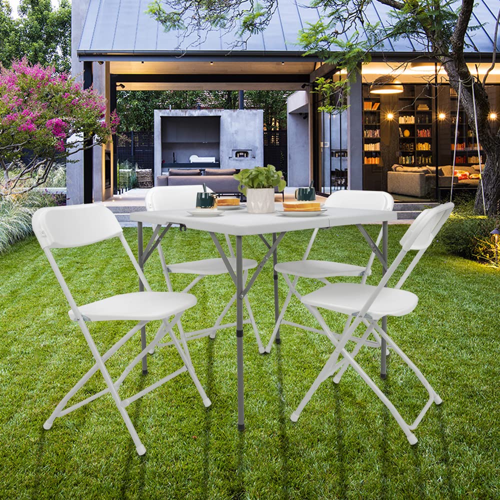 34" Square Bi-Folding Portable Plastic Dining Card Table