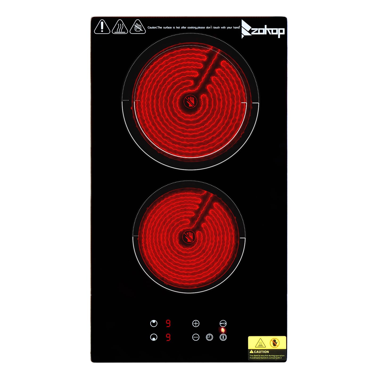 20" 2 Burners 3000W 220V Electric Ceramic Cooktop