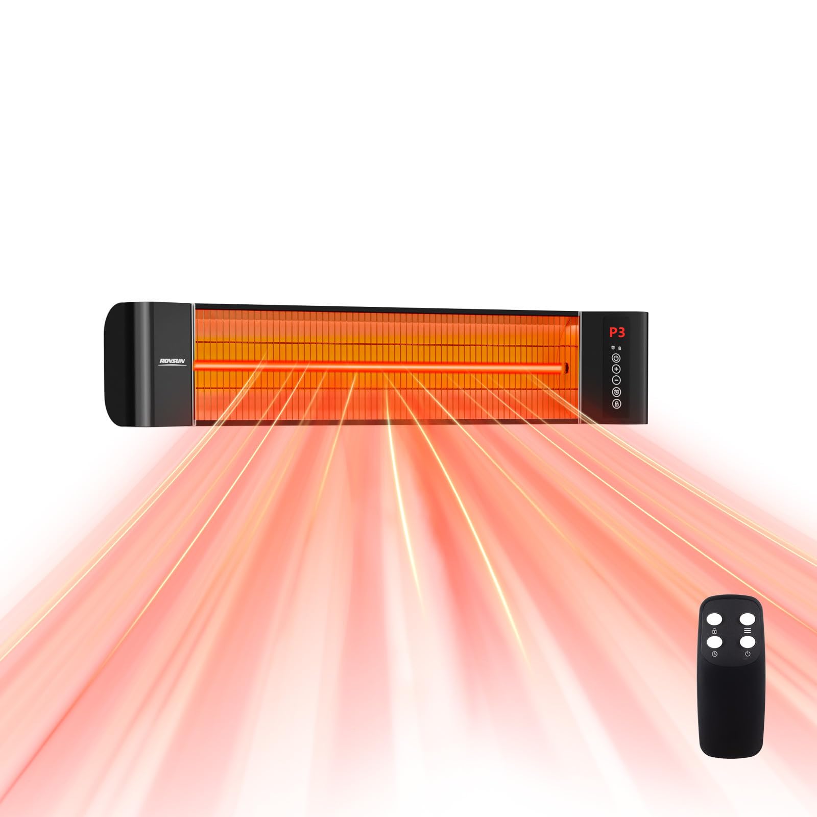 ROVSUN 1,500W 120V Wall Mounted Electric Heater with Remote & Timer