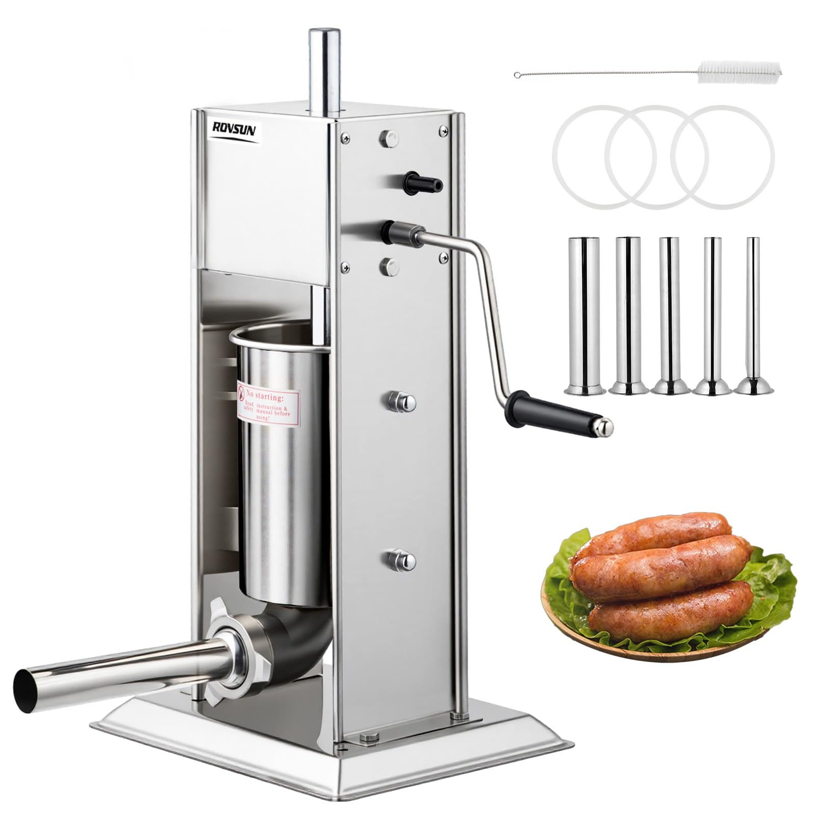 ROVSUN 7 lb. Manual Sausage Stuffer with 5 Stuffing Tubes