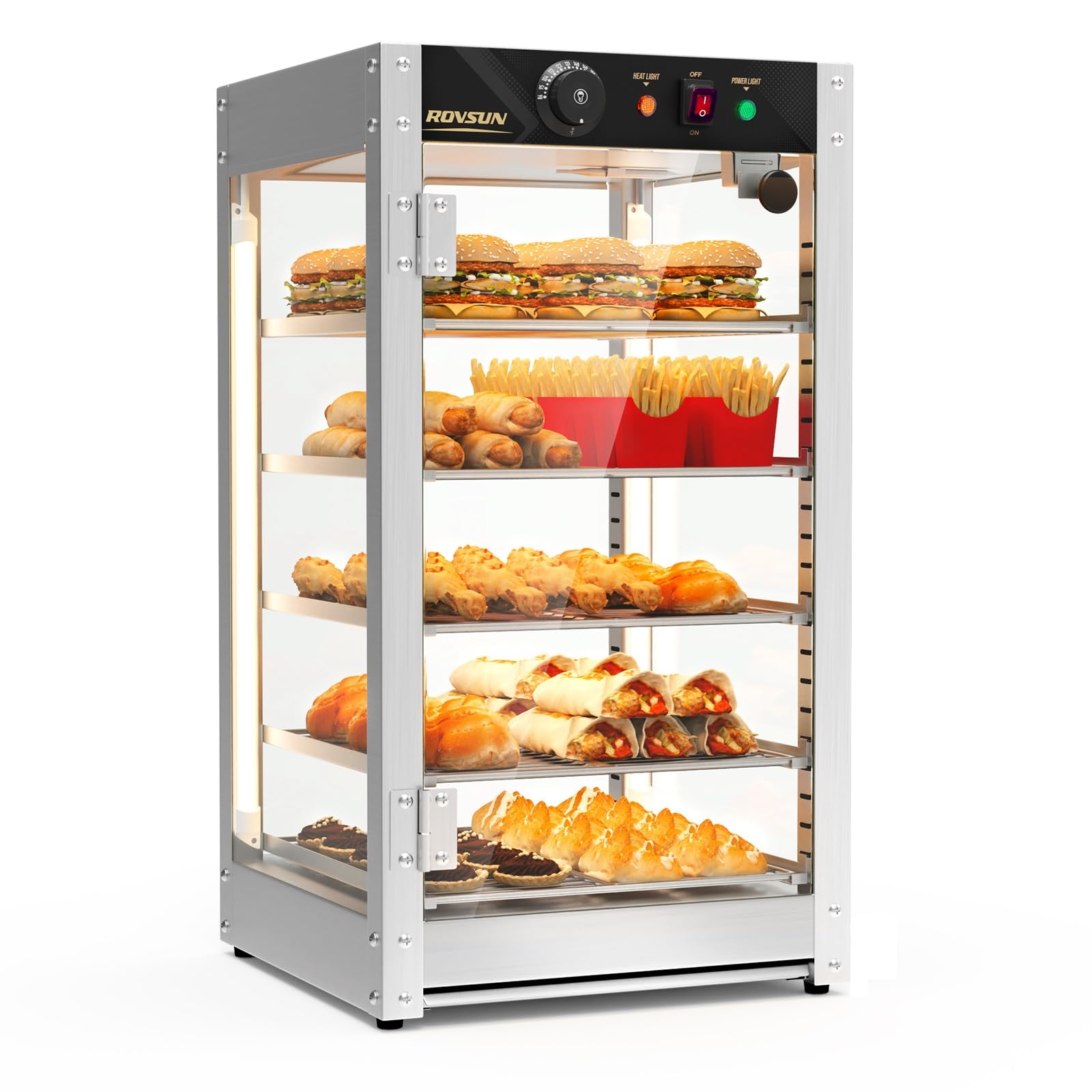ROVSUN 5-Tier 15" 800W 110V Food Warmer Cabinet for Pizza, Pretzel