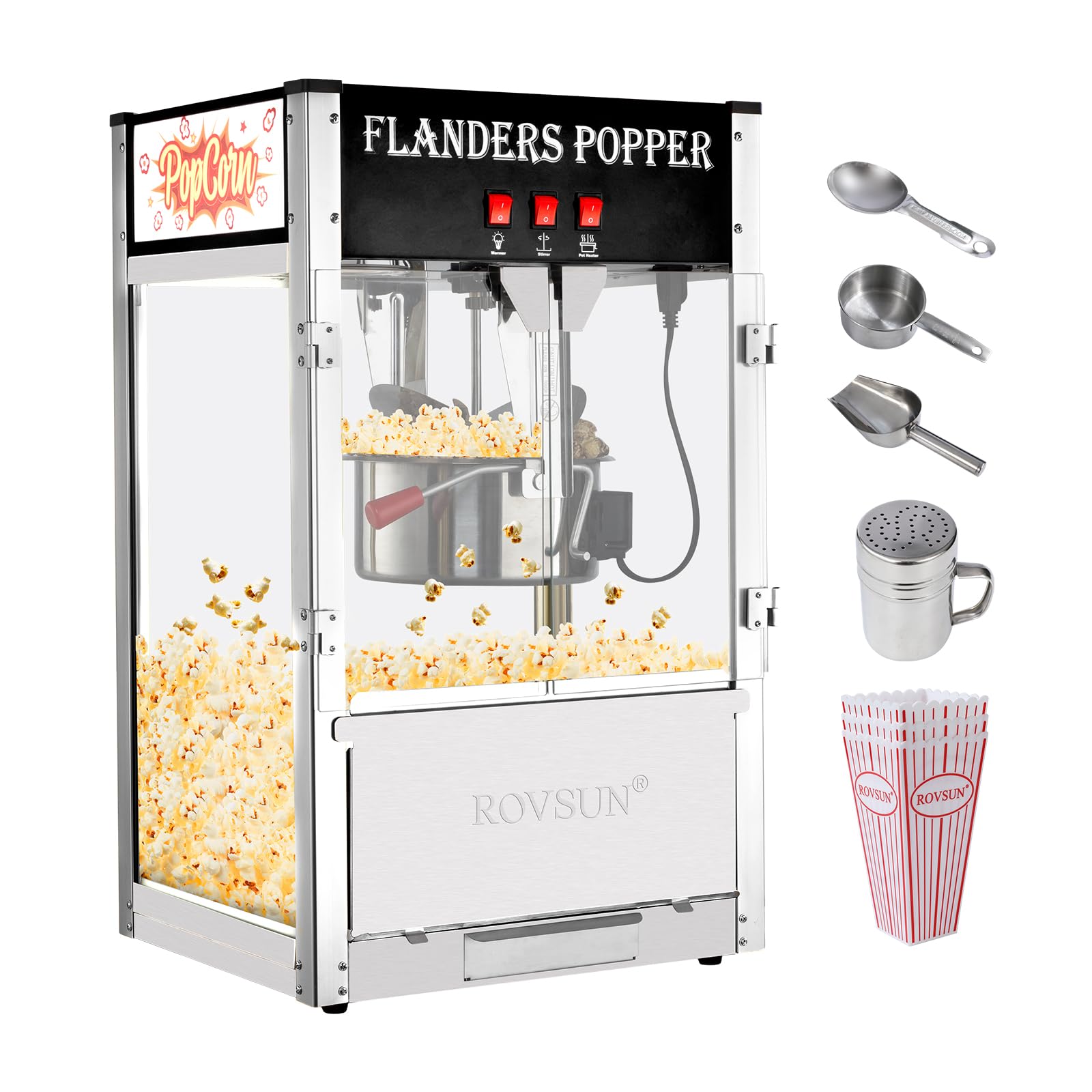 ROVSUN 12 oz Black Popcorn Machine Countertop