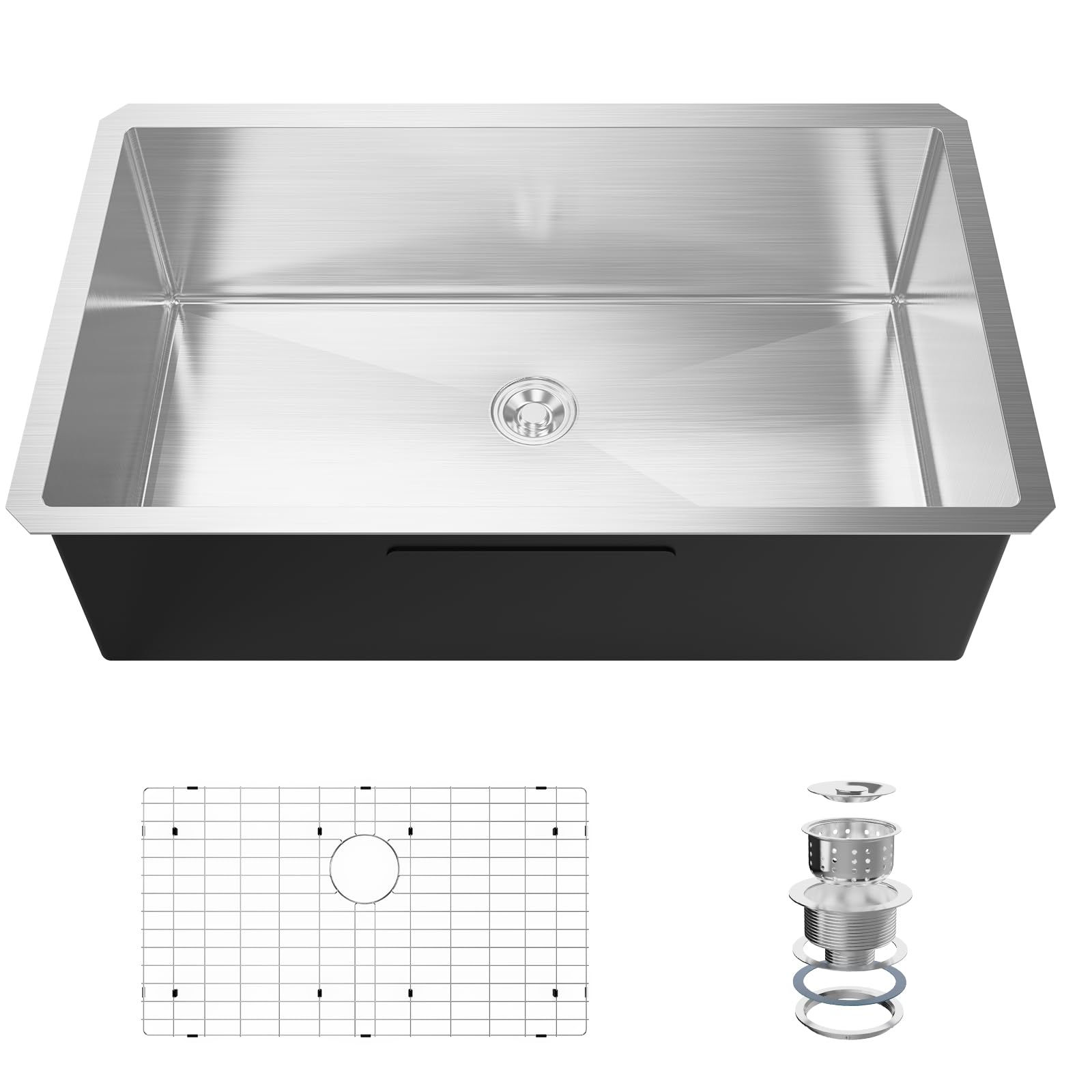 ROVSUN 32" x 19" Undermount Stainless Steel Sink Kitchen with Protector