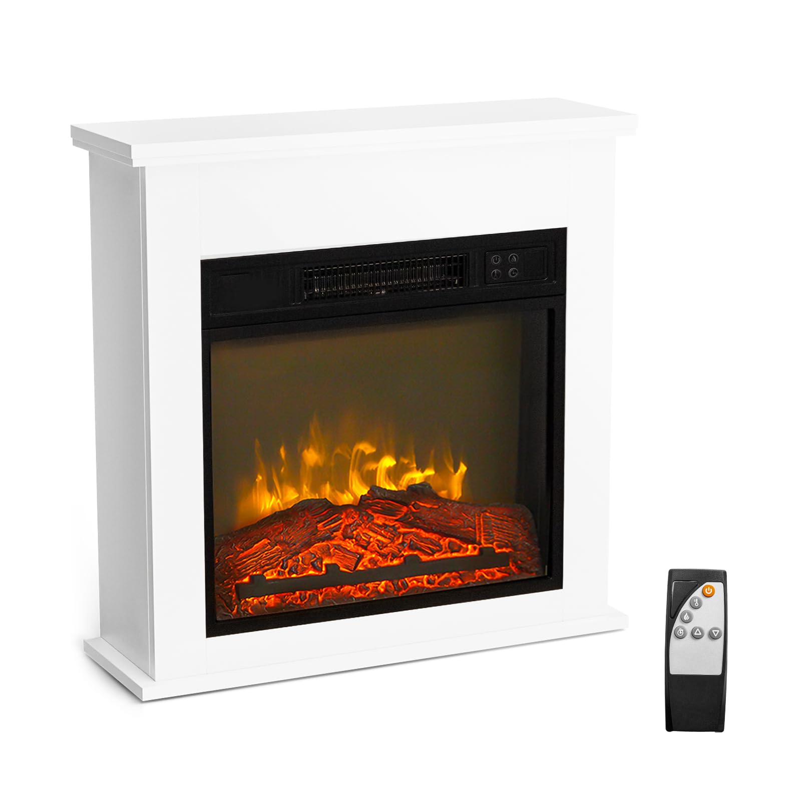 ROVSUN 25'' High 1400W 120V Electric Fireplace with Mantel & Remote