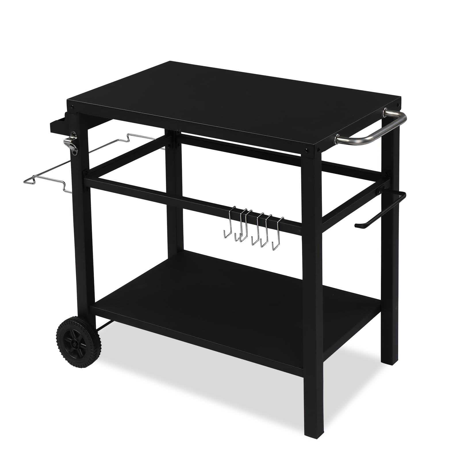 ROVSUN 44" Outdoor Grill Cart with Flattop Black