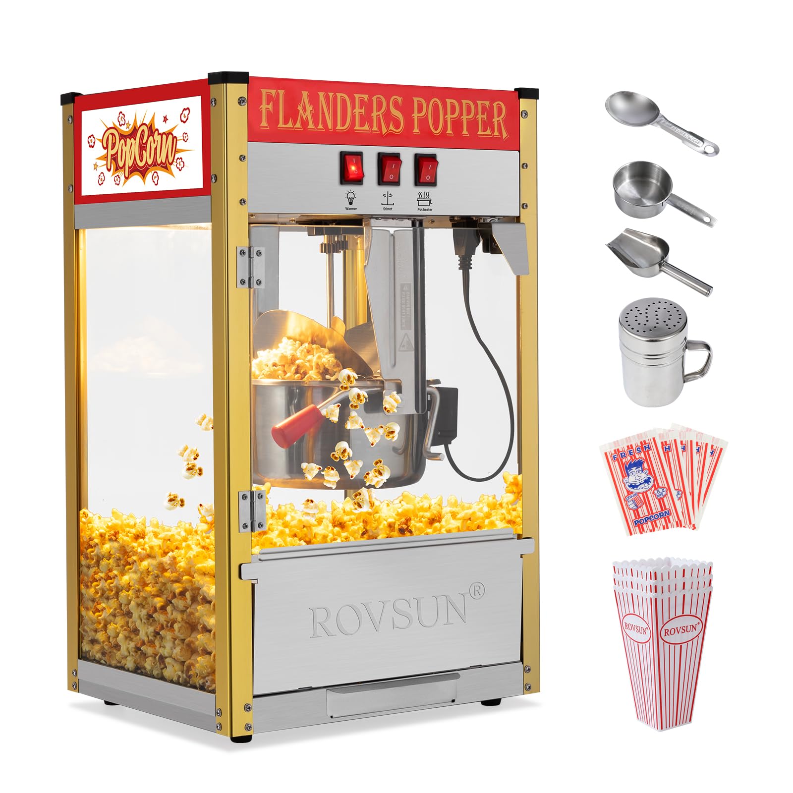 ROVSUN 10 oz Red Popcorn Machine Countertop