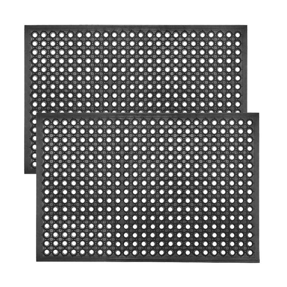 ROVSUN 36'' x 60''(3 x 5 FT) Rubber Floor Mat Anti-Fatigue Non-Slip with Holes