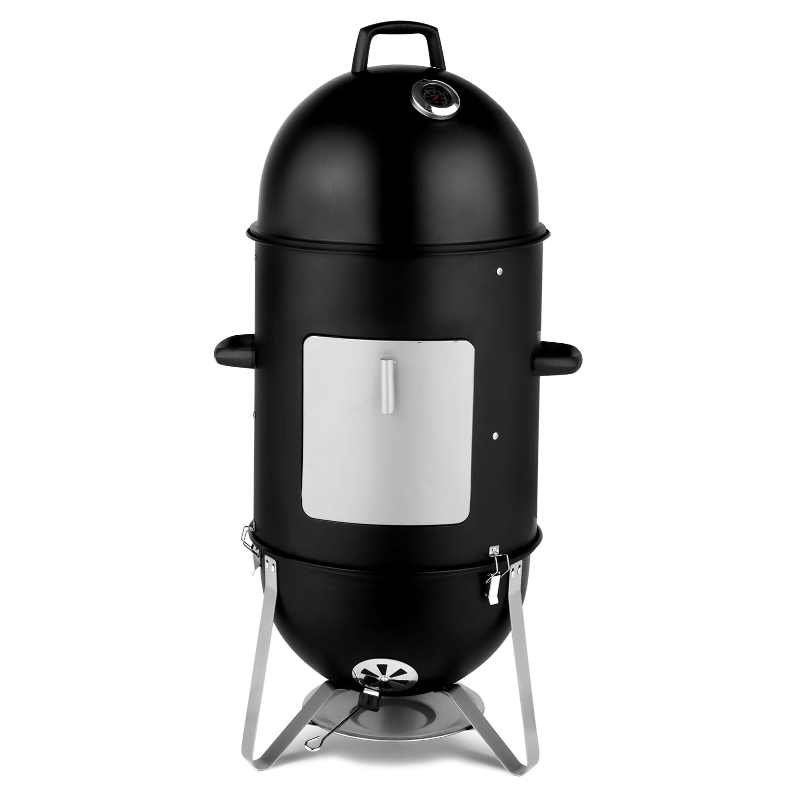 4-Tier 3-in-1 Vertical Charcoal Grill Outdoor BBQ Charcoal Smoker