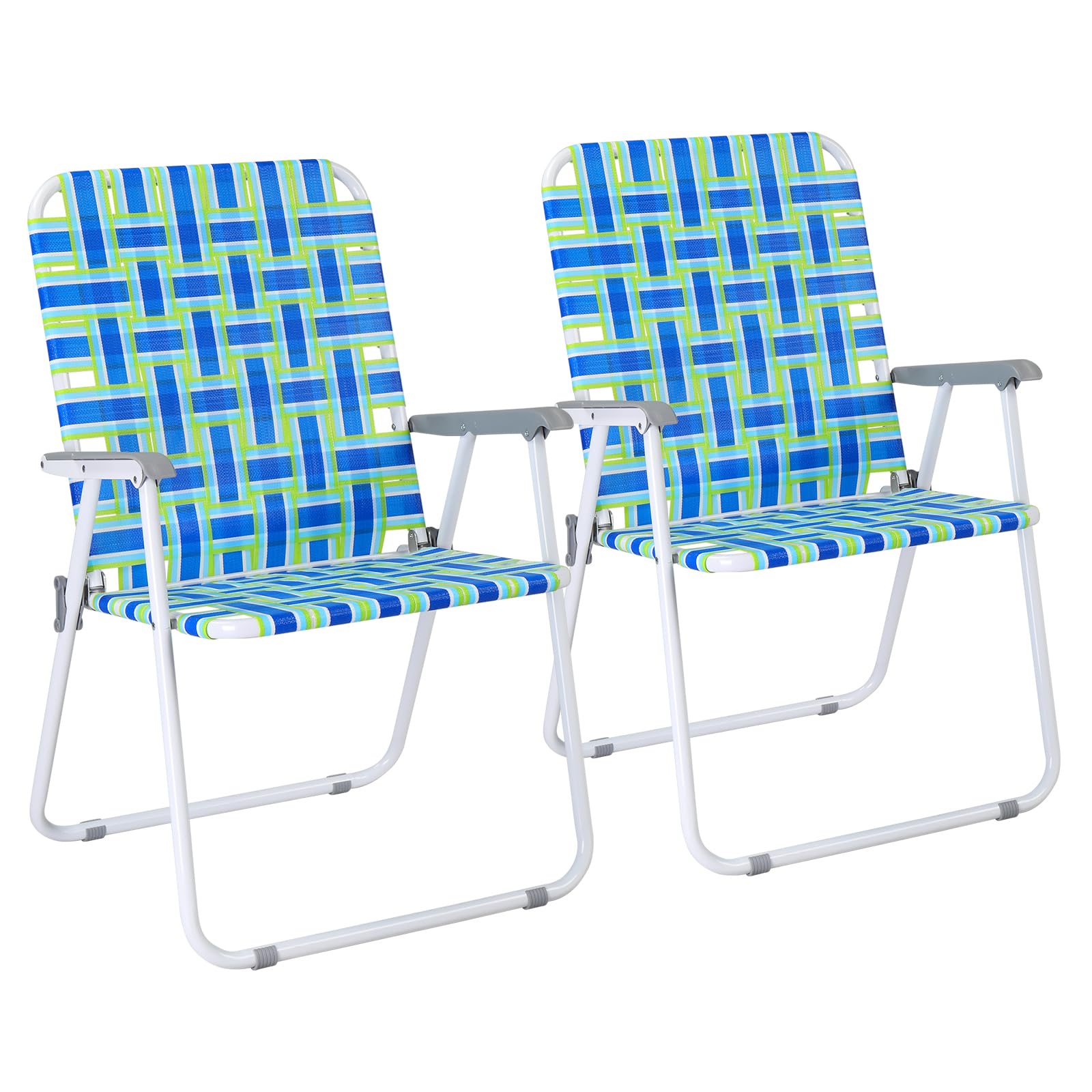 Oversized Portable Outdoor Folding Camping Beach Chair Set Blue