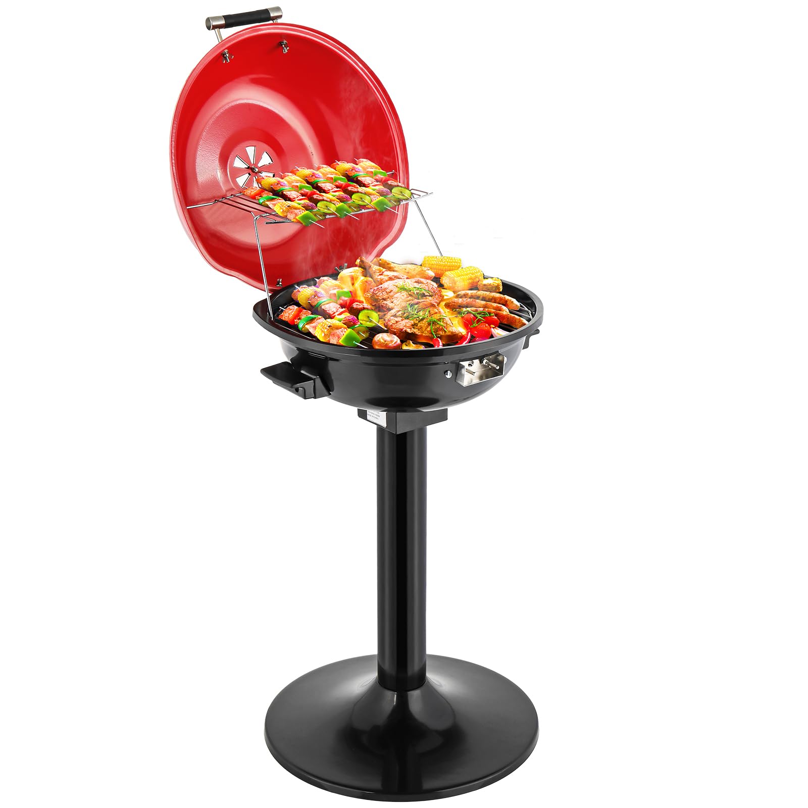 ROVSUN 1600W Vertical Electric Grill with Cover Red