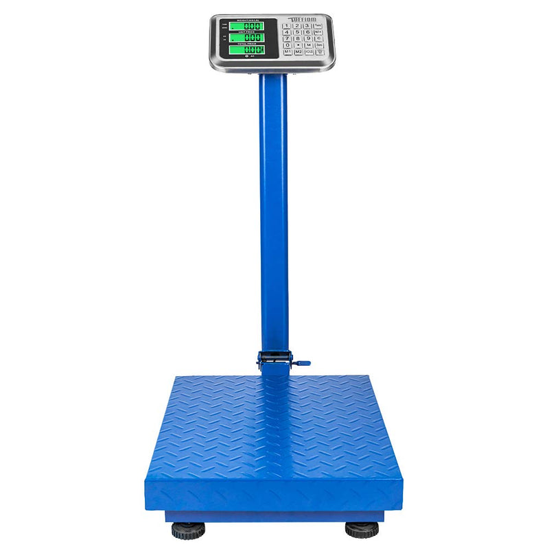ROVSUN 661 LBS Weight Heavy Duty Electronic Platform Scale with LCD Display Blue