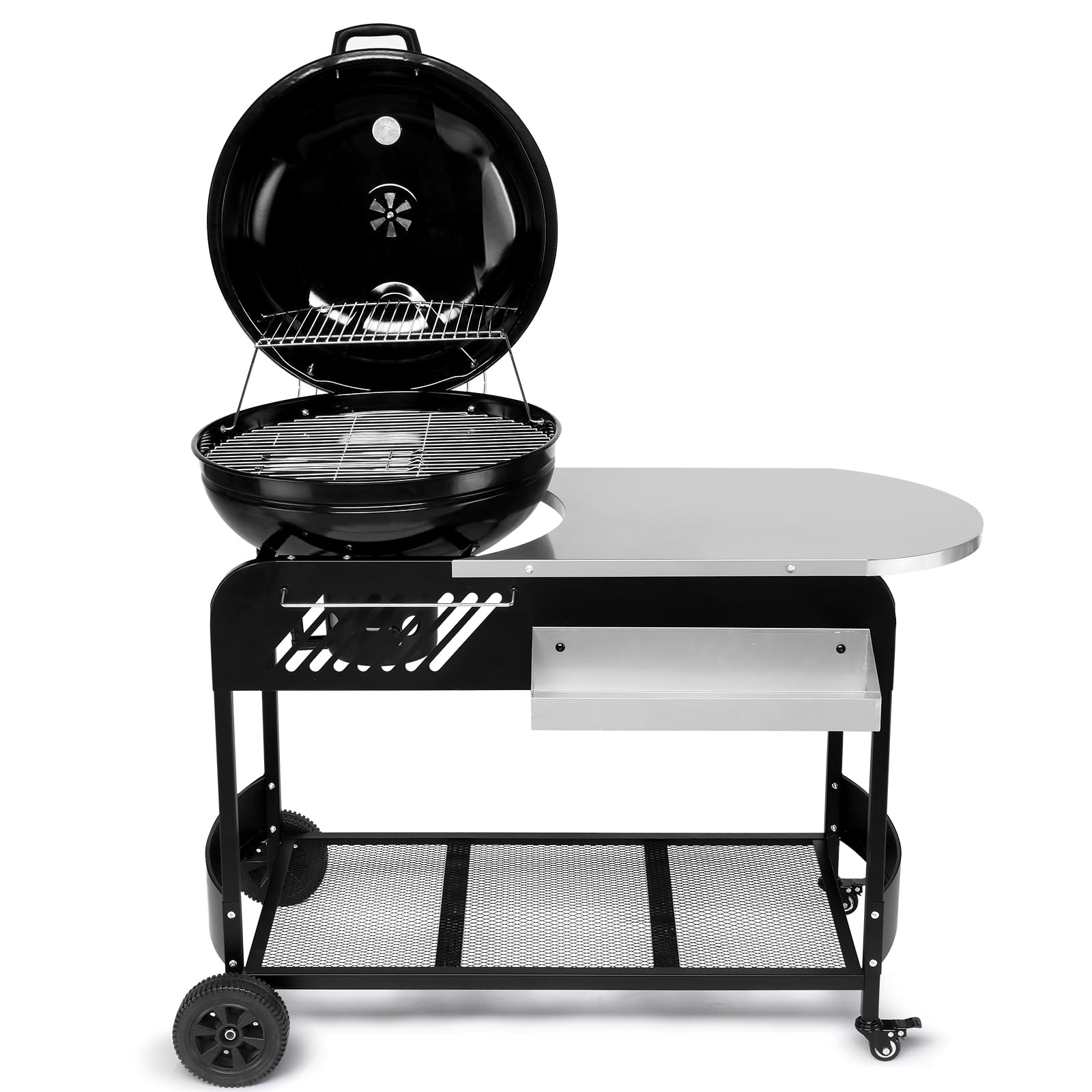 ROVSUN Movable Charcoal Grill with Fully Functional Cart