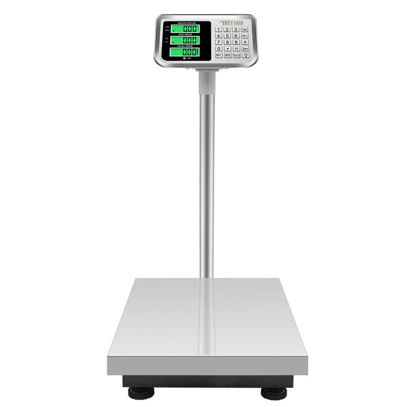 ROVSUN 661 LBS Weight Heavy Duty Electronic Platform Scale with LCD Display Silver