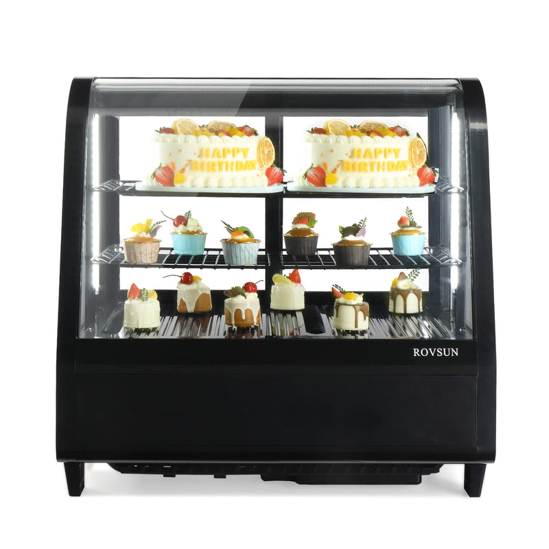 ROVSUN 3.5 Cu.Ft 170W 110V Black Refrigerated Bakery Display Case Countertop