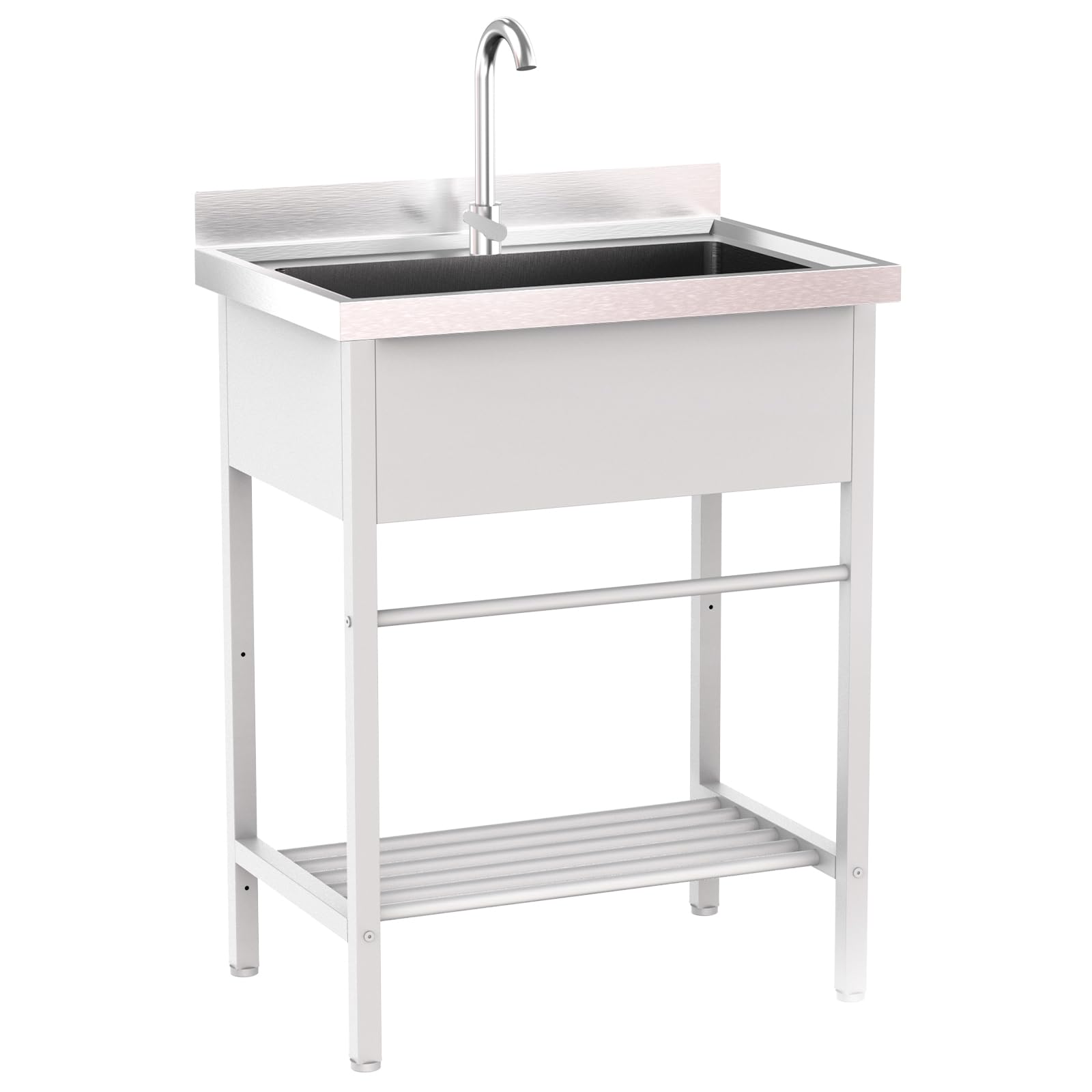 ROVSUN 28" x 19" One Bowl Stainless Steel Sink with Faucet