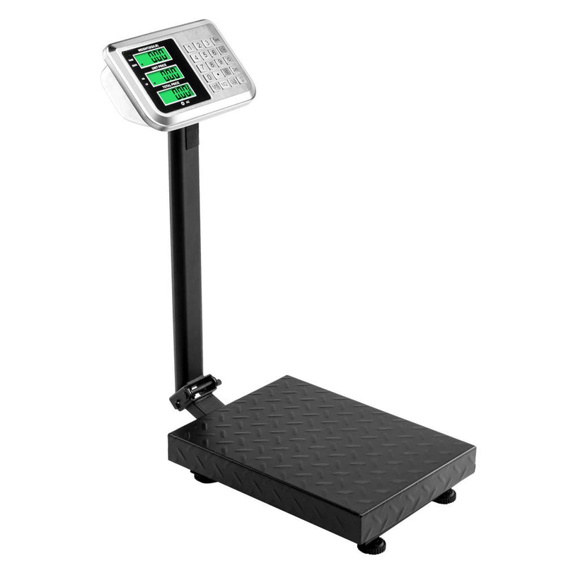 ROVSUN 220 LBS Weight Heavy Duty Electronic Platform Scale with LCD Display Black