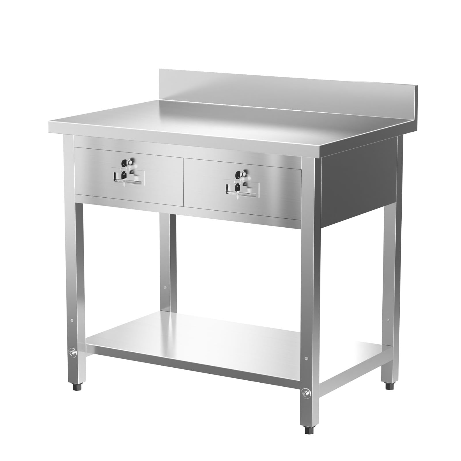 ROVSUN 36" x 24" Stainless Steel Work Table with 2 Drawers