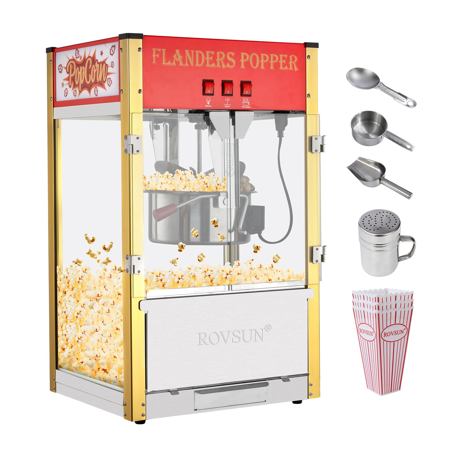 ROVSUN 12 oz Red Popcorn Machine Countertop