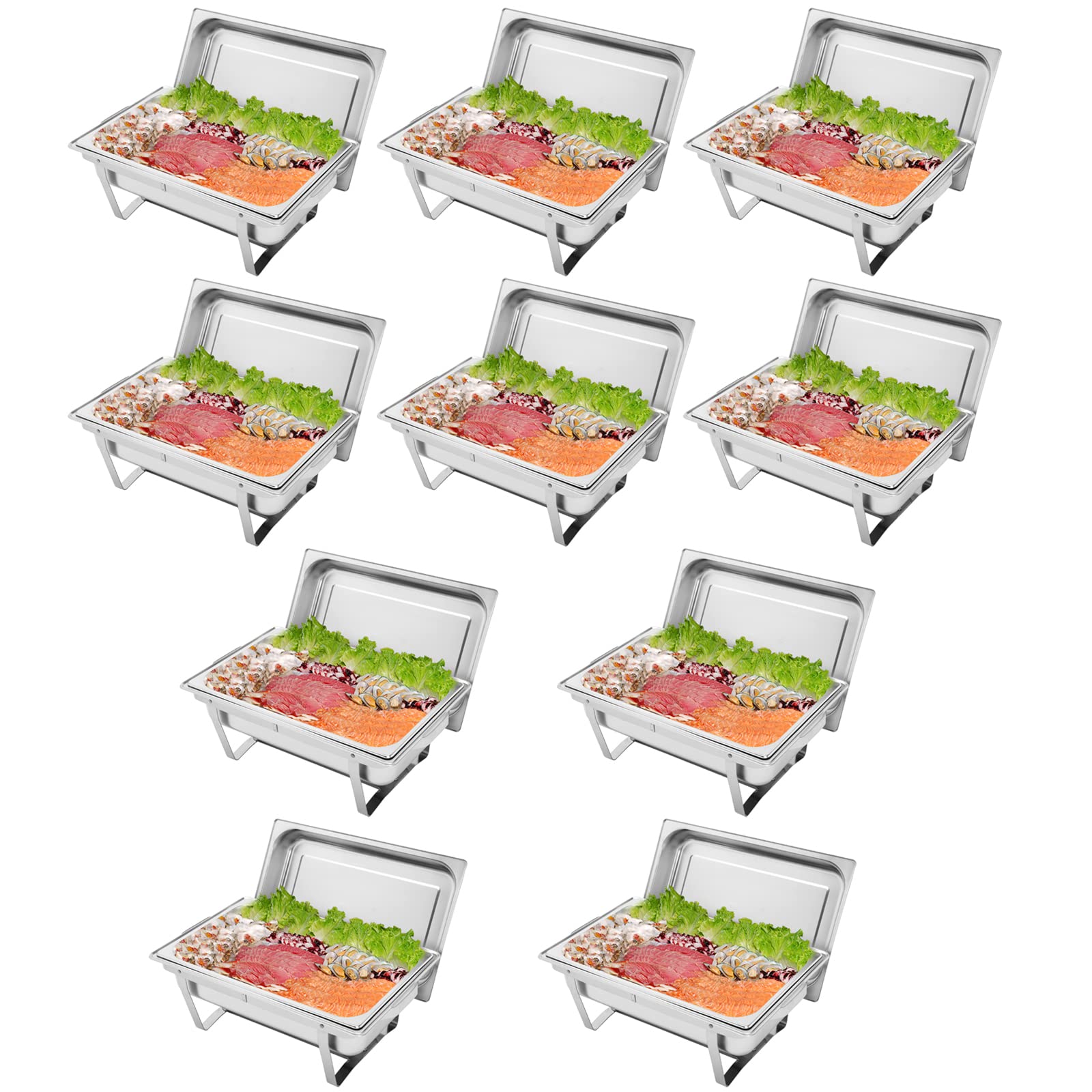 ROVSUN 8 QT Rectangle Chafing Dish Buffet Set with Full Size Pans