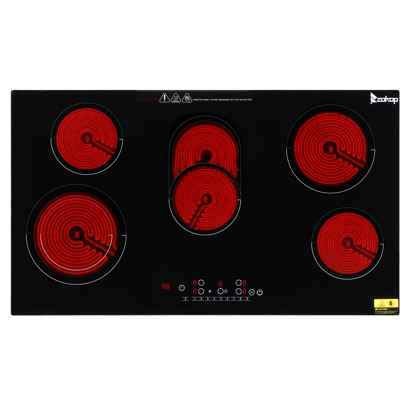 35" 5 Burners 8600W 220V Electric Ceramic Cooktop
