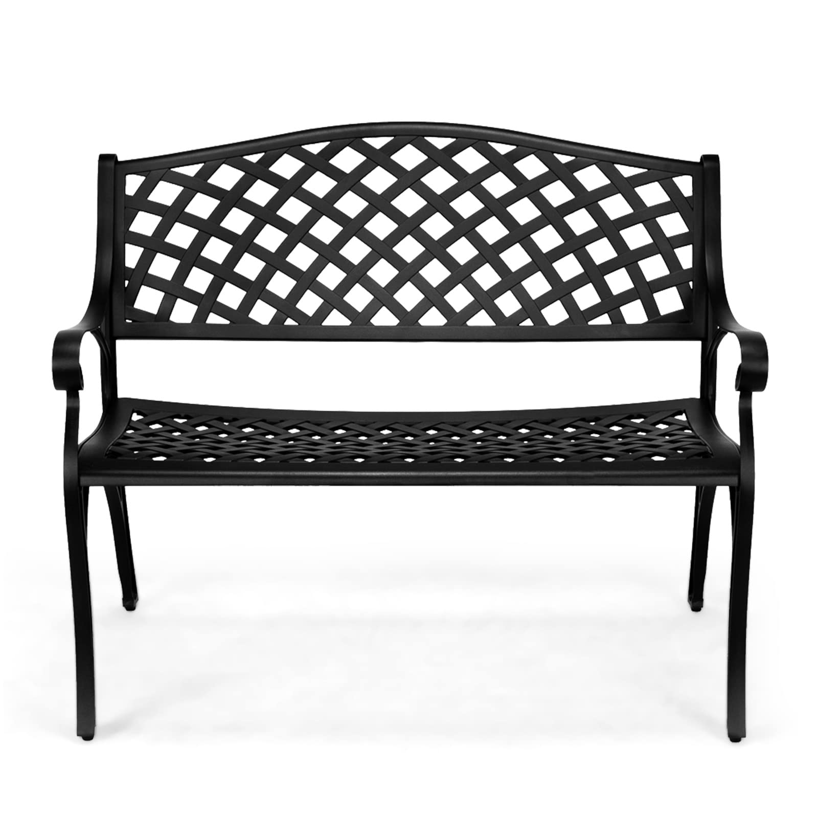 40.5" Outdoor Bench Cast Aluminium Black