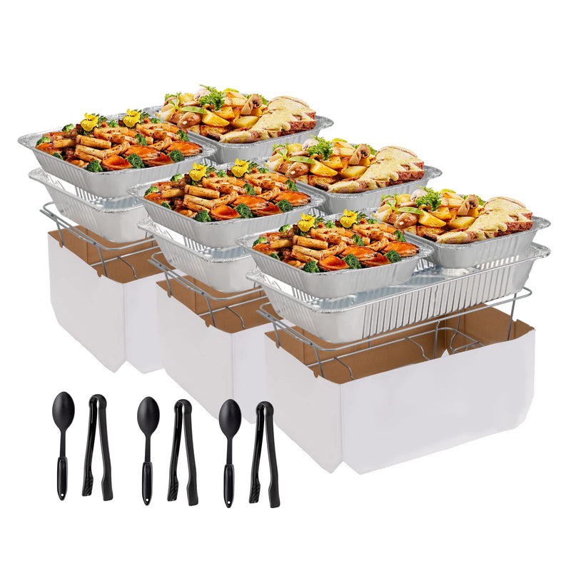 ROVSUN Disposable Chafing Dish Buffet Set with Wind Guard
