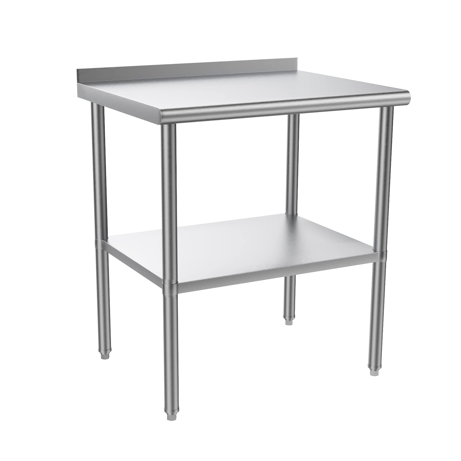 ROVSUN 30" x 24" Stainless Steel Table with Backsplash