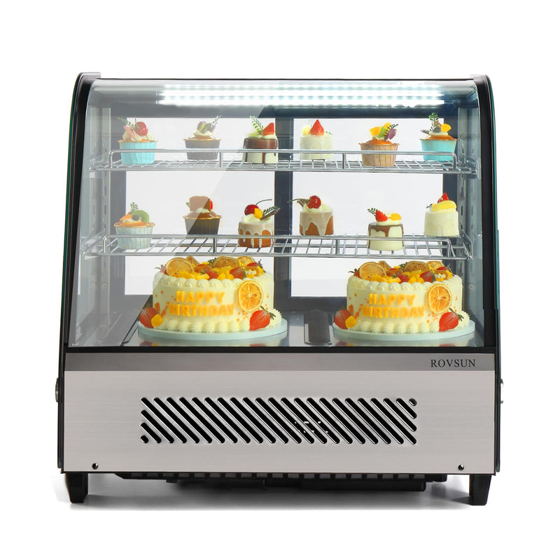 ROVSUN 3.7 Cu.Ft 170W 110V Silver Refrigerated Bakery Display Case Countertop