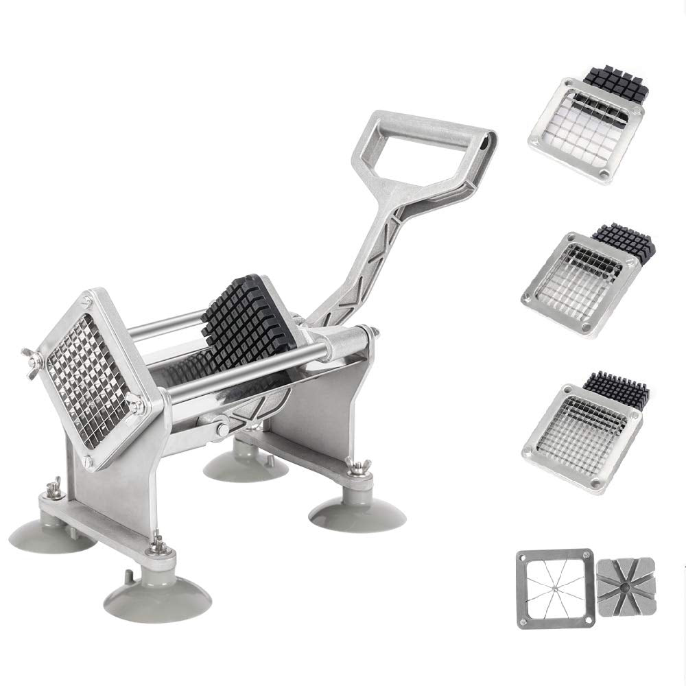 ROVSUN Commercial French Fry Cutter with 4 Sizes Blades
