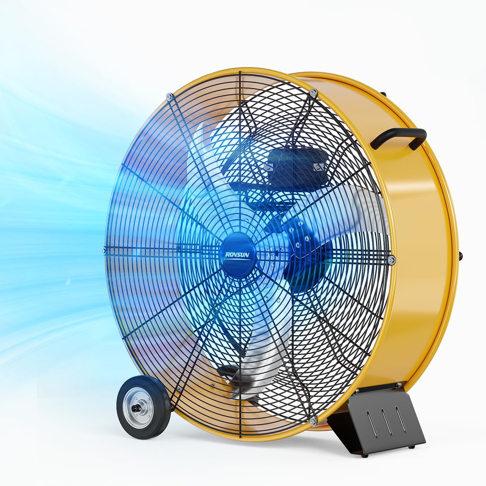 ROVSUN 24" 130W 110V Yellow Drum Fan