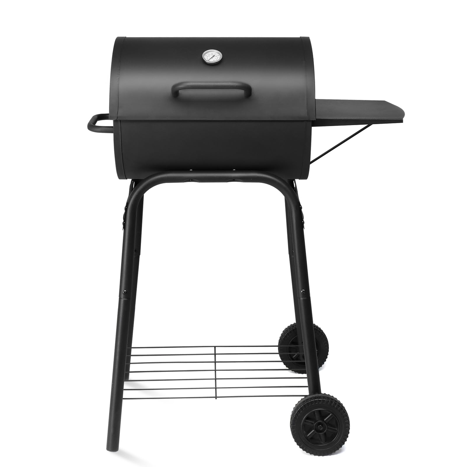 VINGLI Barrel Charcoal Grill with Side Table