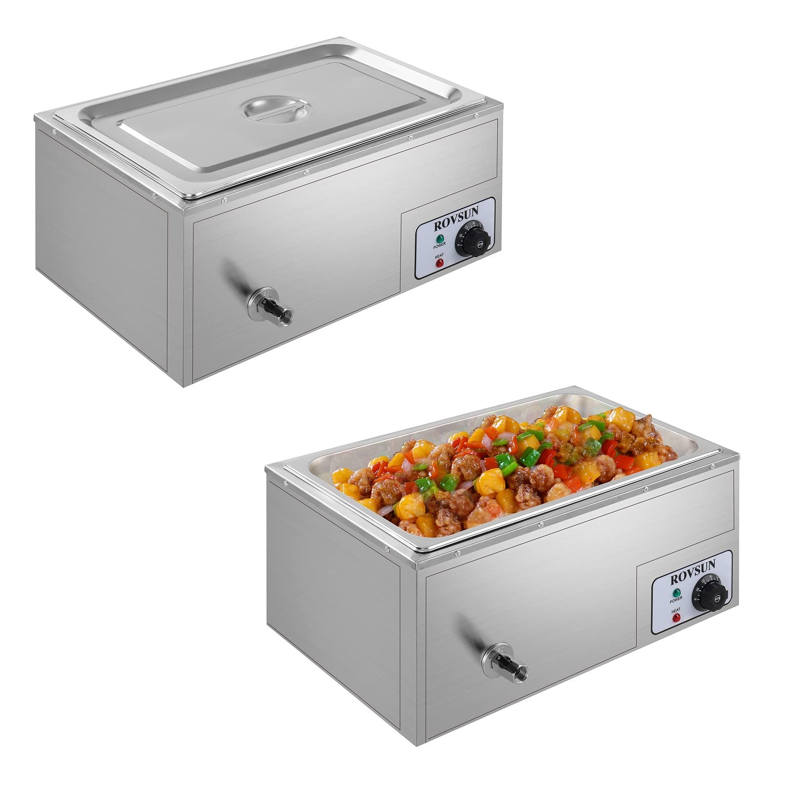ROVSUN 21 QT 600W 110V Full Pan Electric Steam Table Food Warmer Countertop