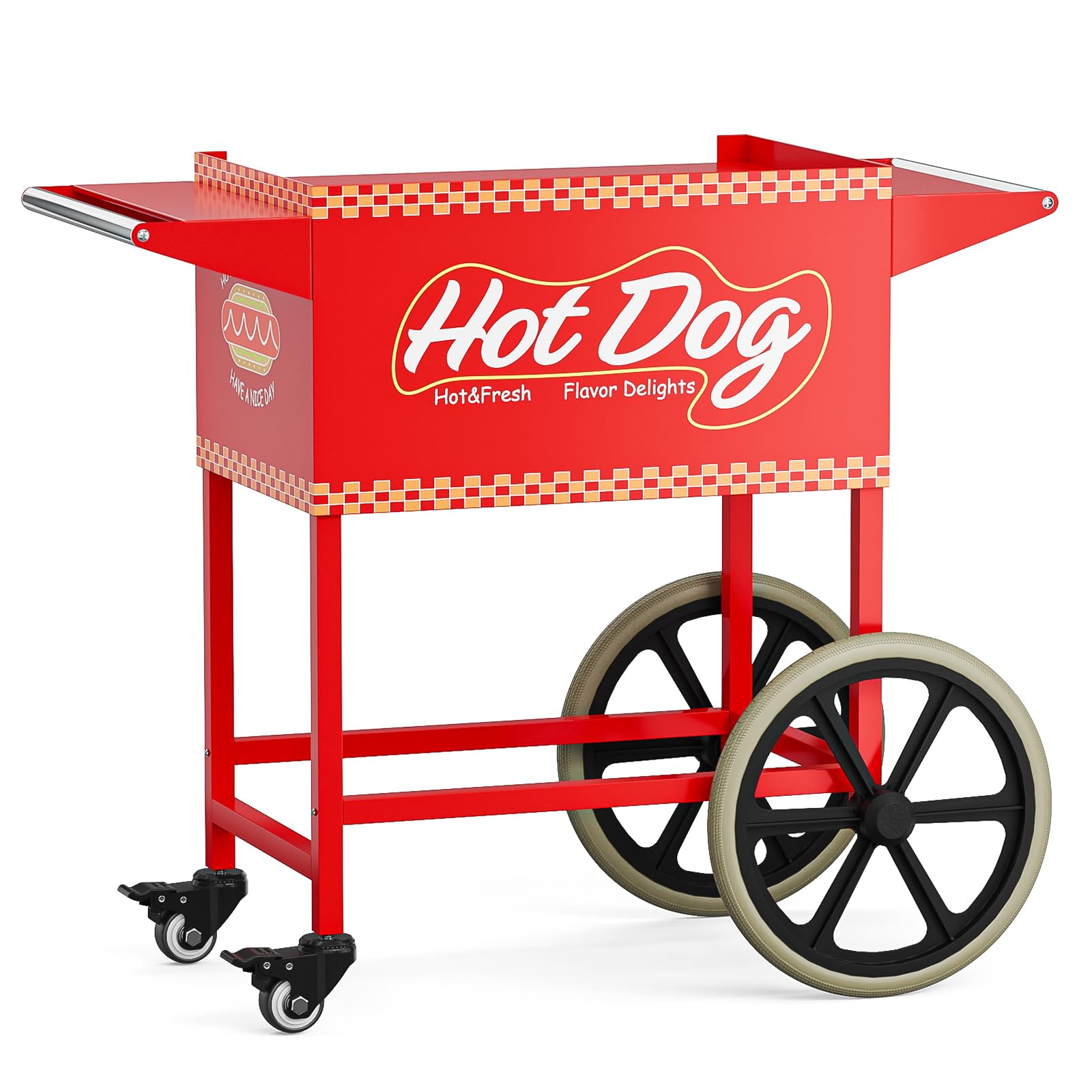 ROVSUN Hot Dog Cart with Storage Bin & Shelves