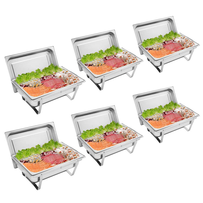 ROVSUN 8 QT Rectangle Full Size Stainless Steel Chafing Dish Buffet Set with Tray Pans