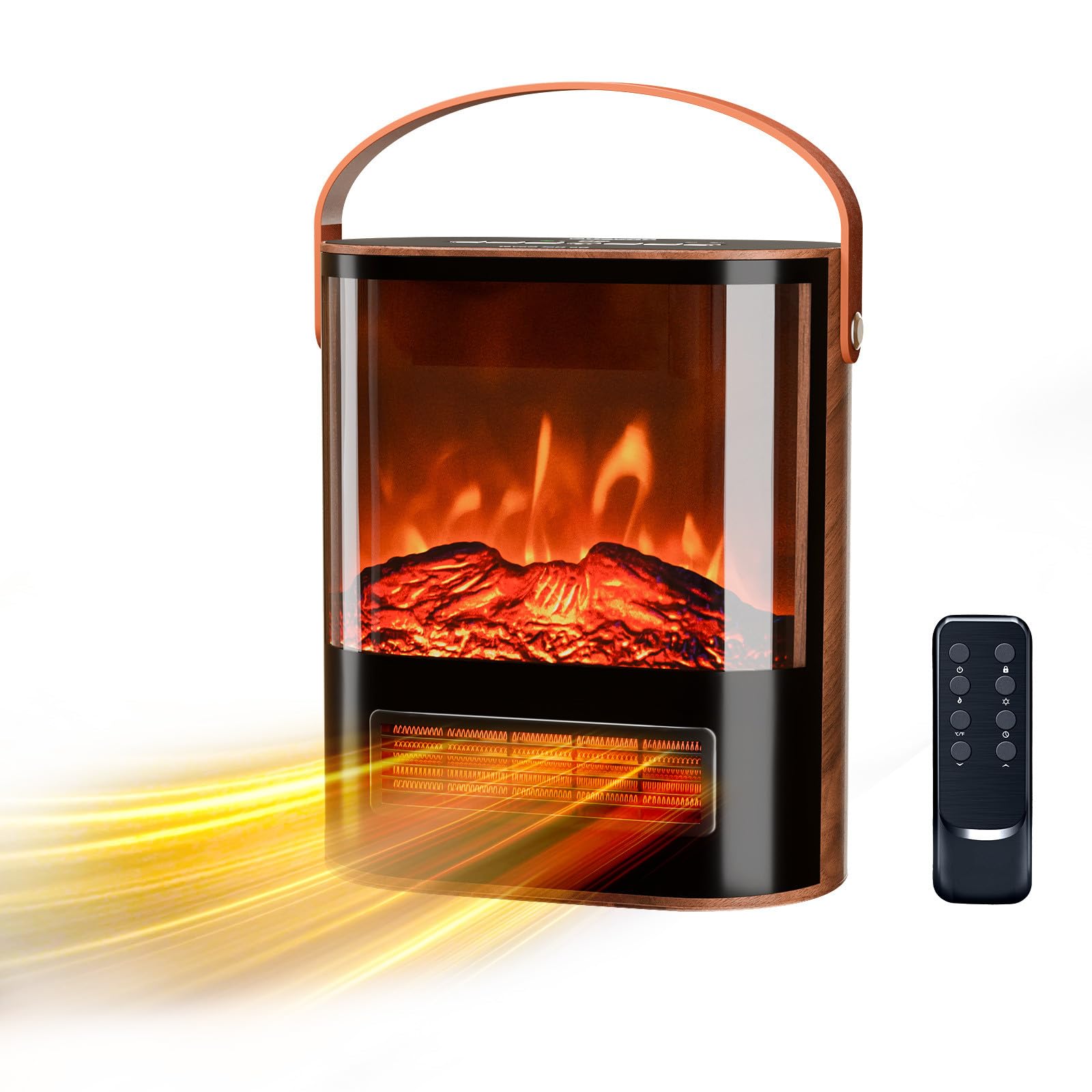 ROVSUN 1,500W 120V Electric Fireplace Heater with Remote & Timer