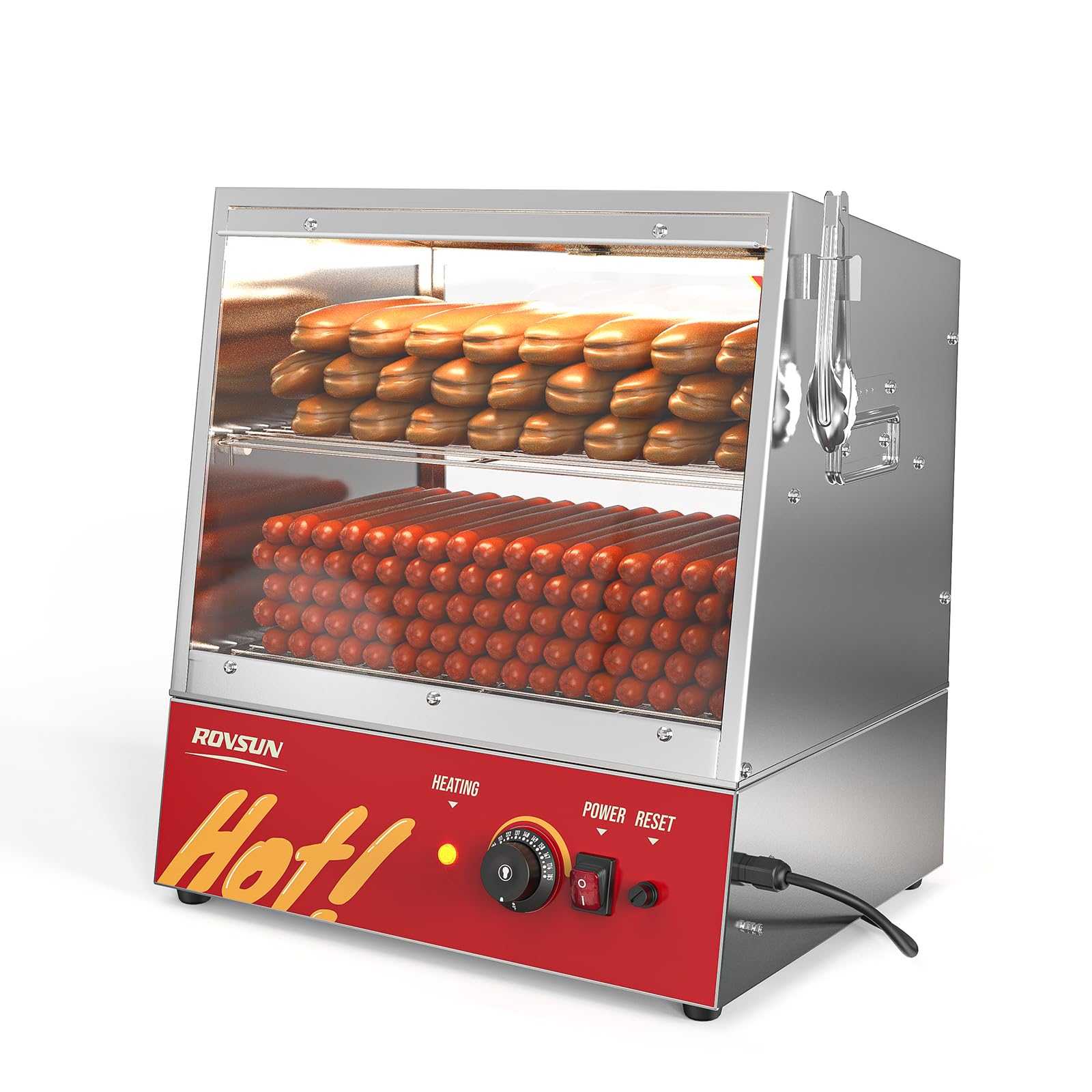 ROVSUN 32 QT 500W 110V 175 Hot Dogs / 40 Buns Pre-Cooked Hot Dog Steamer