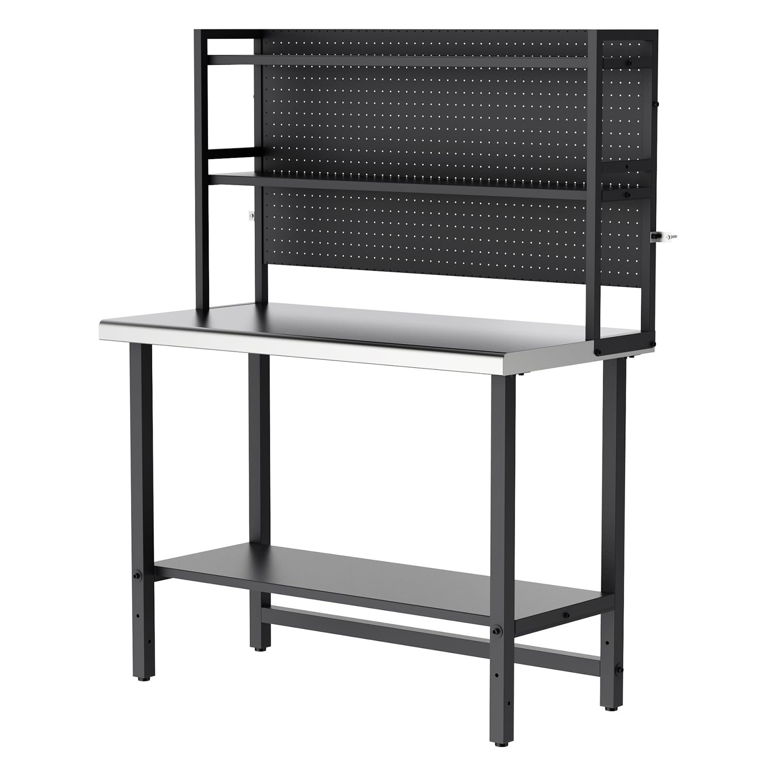ROVSUN 48 x 24 Inch Stainless Steel Table with 2 Tier Shelves Freestan