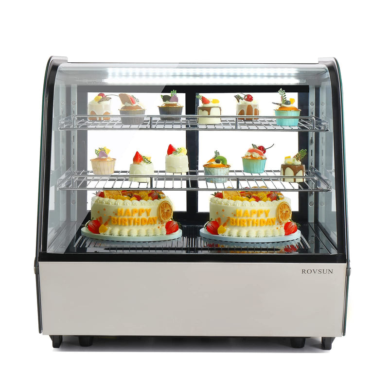 ROVSUN 4.2 Cu.Ft 250W 110V Silver Refrigerated Bakery Display Case Countertop