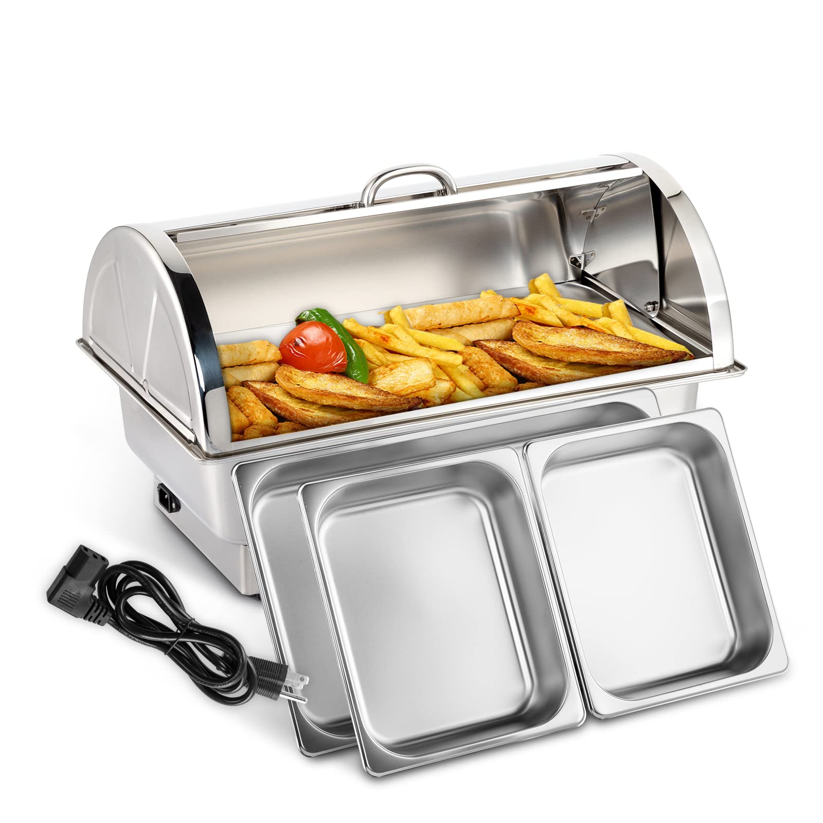 ROVSUN 9 QT Roll Top Stainless Steel Electric Chafing Dish Set