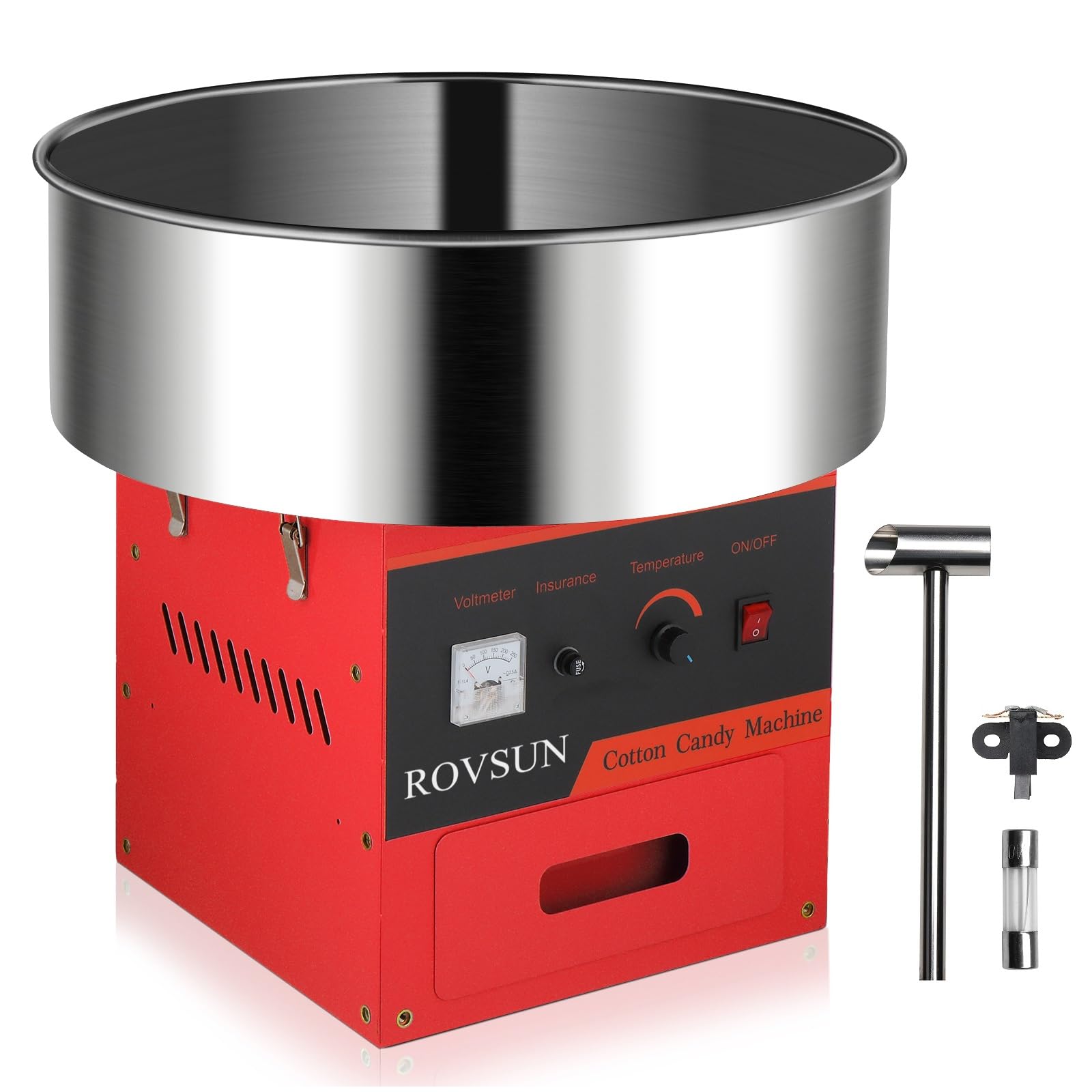 ROVSUN 21" 980W 110V Cotton Candy Machine with Bowl Red