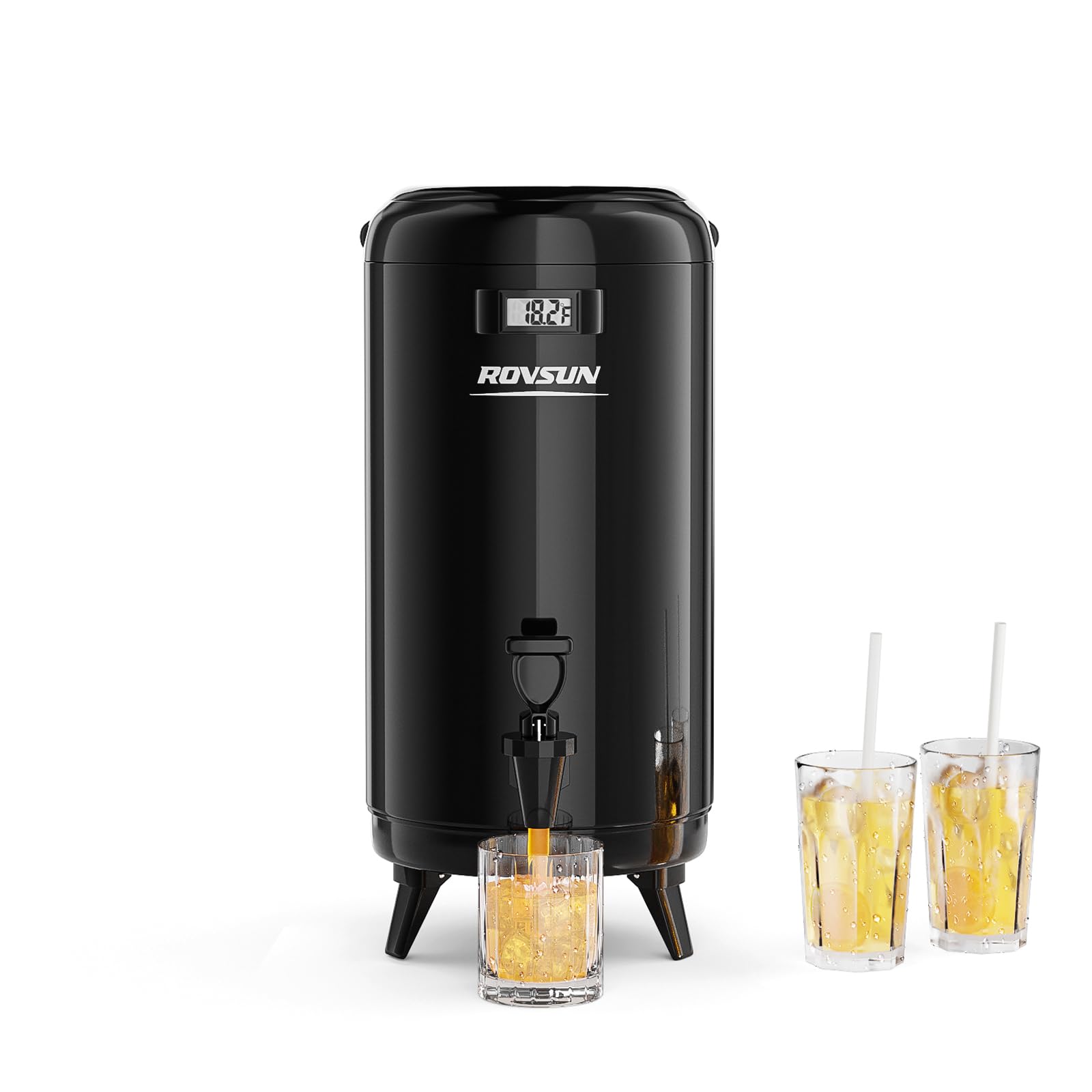 ROVSUN 3.2 Gallon Stainless Steel Insulated Beverage Dispenser Black