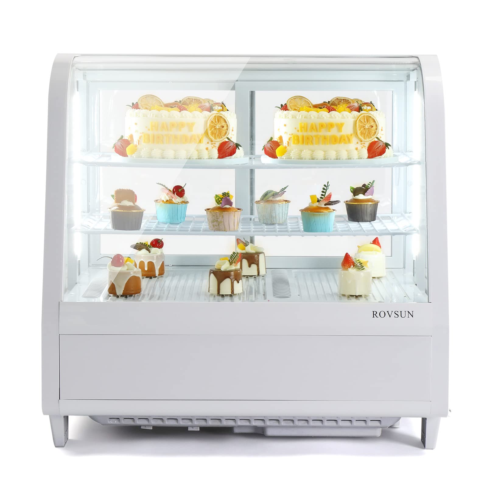 ROVSUN 27" 3.5 Cu.Ft. 170W 110V White Refrigerated Bakery Display Case
