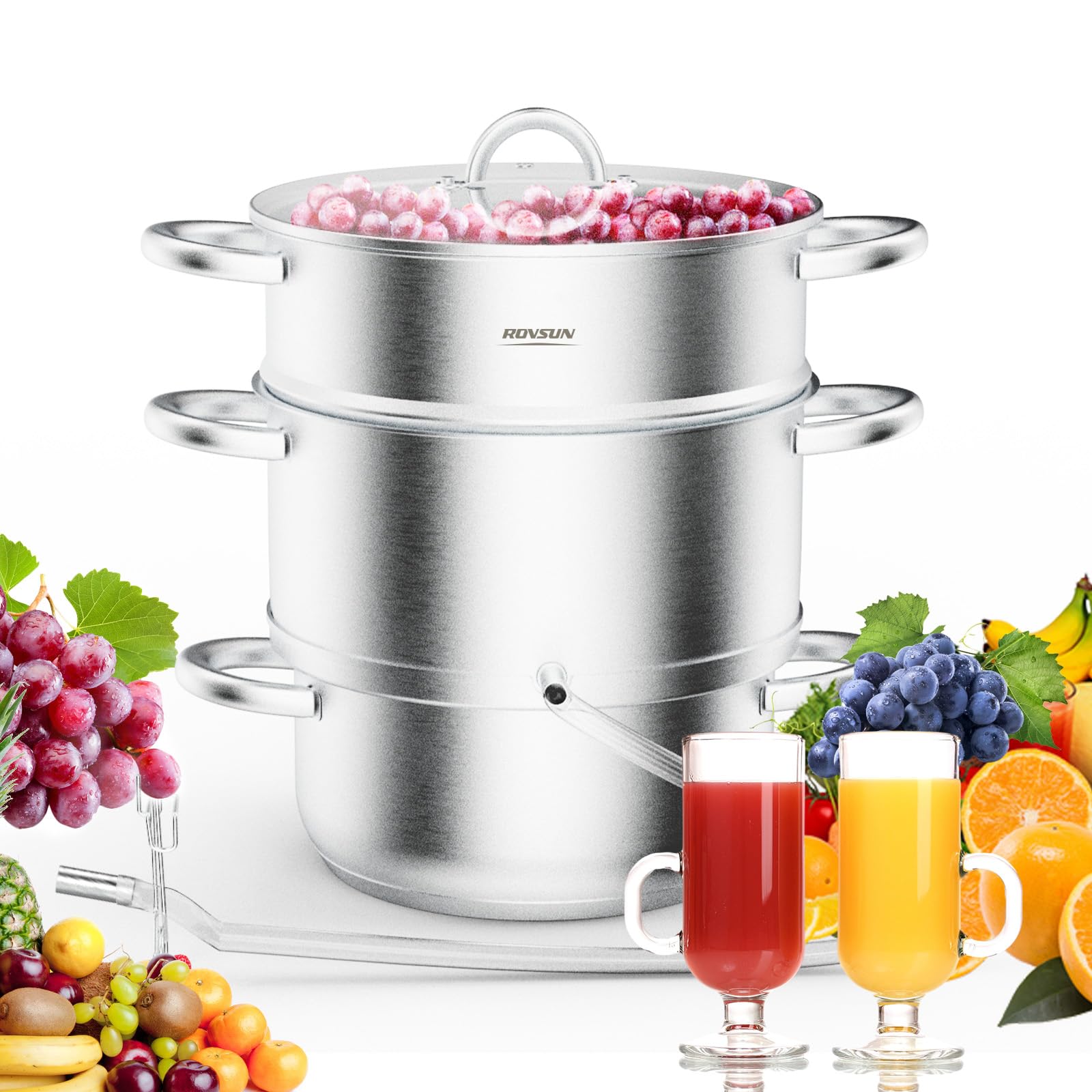 ROVSUN 5 QT Stainless Steel Juice Steamer Pot