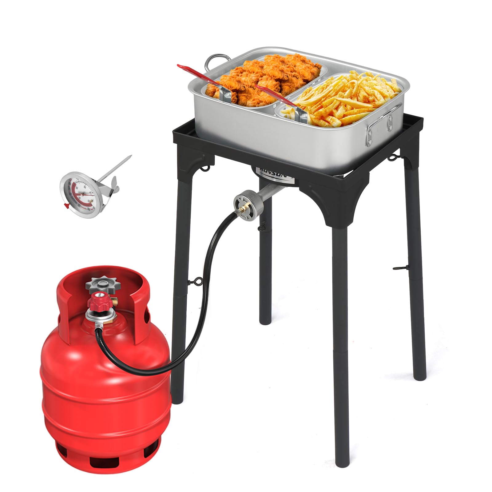 18 QT Aluminum Outdoor Propane Deep Fryer Pot Set 18 QT Aluminum Outdoor Propane Deep Fryer Pot Set